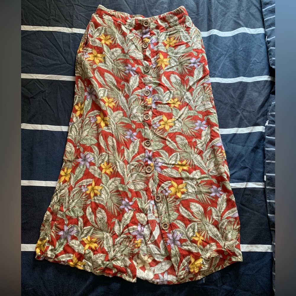 Floral midi skirt